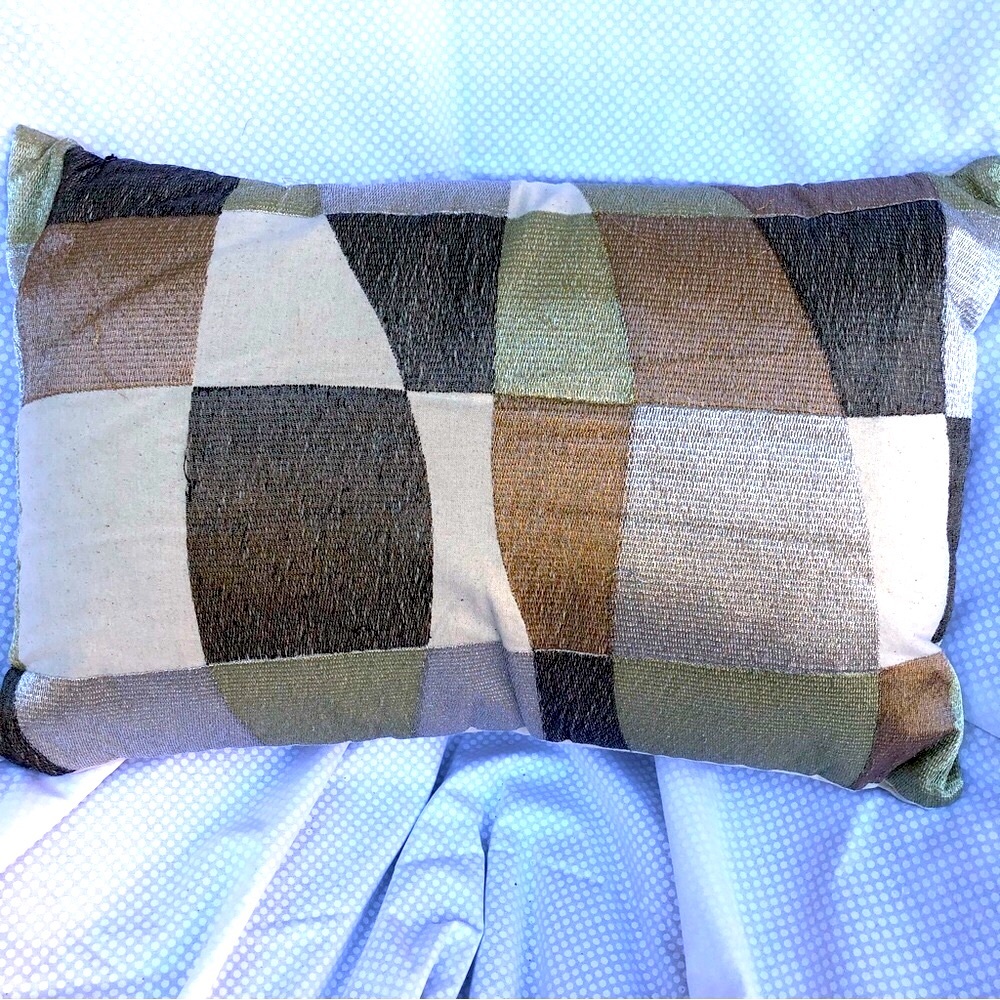 Lumbar Pillow Gold, Copper & Silver Metallic Accent